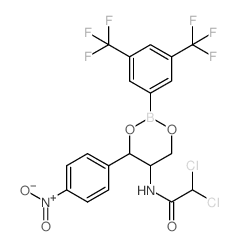 Acetamide,N-[2-[3,5-bis(trifluoromethyl)phenyl]-4-(4-nitrophenyl)-1,3,2-dioxaborinan-5-yl]-2,2-dichloro-结构式