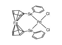 {1,1'-bis(phenylseleno)ferrocene}palladium dichloride Structure