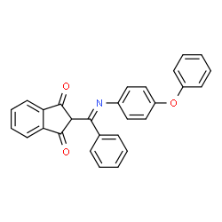 2-(2-AZA-1-PHENYL-2-(4-PHENOXYPHENYL)VINYL)INDANE-1,3-DIONE结构式