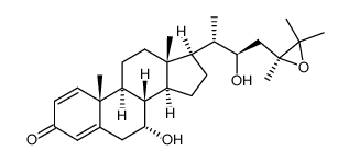 petuniasterone C ( (22R,24S)-24,25-epoxy-7α,22-dihydroxyergosta-1,4-dien-3-one )结构式