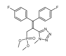 dimethyl [3,3-bis(4-fluorophenyl)-2-(1-methyl-1H-tetrazol-5-yl)-2-propen-1-yl]phosphonate结构式