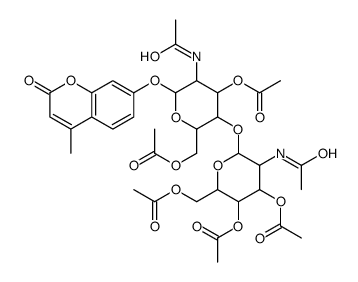 4-甲基伞形酮基β-D-壳二糖过乙酸盐结构式