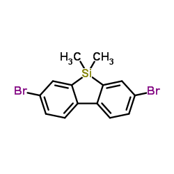 3,7-二溴-5,5-二甲基-5H-二苯并[b,d]硅烷结构式