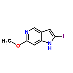2-Iodo-6-methoxy-1H-pyrrolo[3,2-c]pyridine结构式