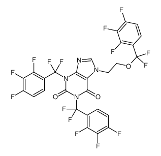 N1,N3-bis(pentafluorobenzyl)-N7-(2-(pentafluorobenzyloxy)ethyl)xanthine Structure