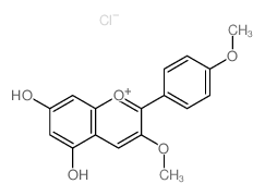 1-Benzopyrylium,5,7-dihydroxy-3-methoxy-2-(4-methoxyphenyl)-, chloride (9CI) Structure