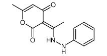 6-methyl-3-[1-(2-phenylhydrazinyl)ethylidene]pyran-2,4-dione结构式