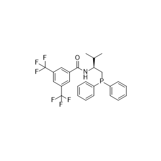 N-[(1S)-1-[(二苯膦基)甲基]-2-甲基丙基]-3,5-二(三氟甲基)苯甲酰胺结构式