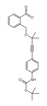 tert-butyl (4-(3-methyl-3-((2-nitrobenzyl)oxy)but-1-yn-1-yl)phenyl)carbamate结构式