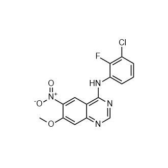 N-(3-氯-2-氟苯基)-7-甲氧基-6-硝基喹唑啉-4-胺(达克替尼杂质)结构式