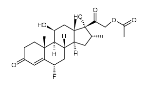 21-acetoxy-6α-fluoro-11β,17-dihydroxy-16α-methyl-pregn-4-ene-3,20-dione结构式