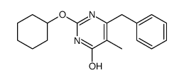6-benzyl-2-cyclohexyloxy-5-methyl-1H-pyrimidin-4-one结构式