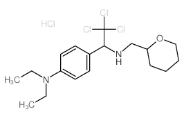 2H-Pyran-2-methanamine,tetrahydro-N-[2,2,2-trichloro-1-[4-(diethylamino)phenyl]ethyl]-, hydrochloride(1:2)结构式