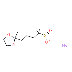 1,1-二氟-4-(2-甲基-1,3-二氧戊环-2-基)丁烷-1-亚磺酸钠结构式