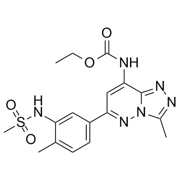 (3-甲基-6-(4-甲基-3-(甲基磺酰胺基)苯基)-[1,2,4]三唑并[4,3-b]哒嗪-8-基)氨基甲酸乙酯结构式