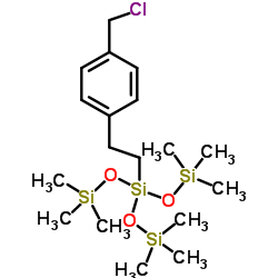 chloromethylphenethyltris(trimethylsiloxy)silane,mixed m-,p- ,a-,b-isomers Structure