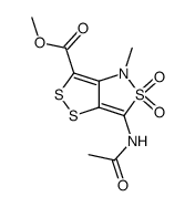 methyl 6-(acetylamino)-4-methyl-4H-1,2-dithiolo[4,3-c]isothiazole-3-carboxylate 5,5-dioxide Structure