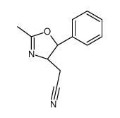 2-[(4S,5S)-2-methyl-5-phenyl-4,5-dihydro-1,3-oxazol-4-yl]acetonitrile结构式