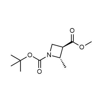 1-(叔丁基)3-甲基(2S,3R)-2-甲基氮杂环丁烷-1,3-二羧酸酯结构式