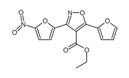 ethyl 5-(furan-2-yl)-3-(5-nitrofuran-2-yl)-1,2-oxazole-4-carboxylate结构式