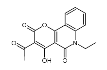 3-acetyl-4-hydroxy-6-ethylpyrano[3,2-c]quinoline-2,5(6H)-ione Structure