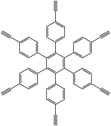 1,2,3,4,5,6-hexakis[4-ethinylphenyl]benzene结构式