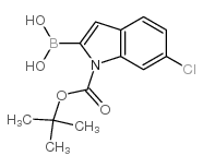 (1-(叔丁氧基羰基)-6-氯-1H-吲哚-2-基)硼酸结构式