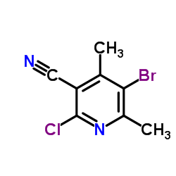 2-氯-4,6-二甲基-5-溴烟腈结构式