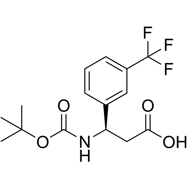 BOC-(R)-3-AMINO-3-(3-TRIFLUOROMETHYL-PHENYL)-PROPIONICACID Structure