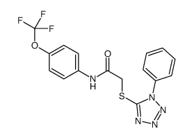 2-(1-phenyltetrazol-5-yl)sulfanyl-N-[4-(trifluoromethoxy)phenyl]acetamide结构式