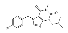 7-[(4-chlorophenyl)methyl]-1-methyl-3-(2-methylpropyl)purine-2,6-dione Structure