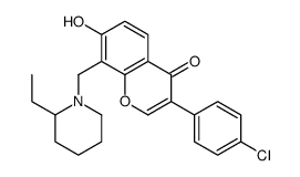 3-(4-chlorophenyl)-8-[(2-ethylpiperidin-1-yl)methyl]-7-hydroxychromen-4-one Structure