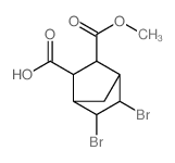 5,6-dibromo-3-methoxycarbonyl-norbornane-2-carboxylic acid structure