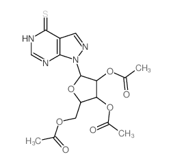 [3,4-diacetyloxy-5-(5-sulfanylidene-2,4,8,9-tetrazabicyclo[4.3.0]nona-1,3,6-trien-9-yl)oxolan-2-yl]methyl acetate结构式
