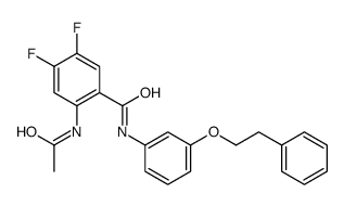 2-acetamido-4,5-difluoro-N-[3-(2-phenylethoxy)phenyl]benzamide结构式