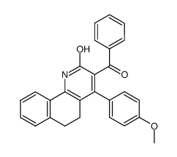 3-benzoyl-4-(4-methoxy-phenyl)-5,6-dihydro-1H-benzo[h]quinolin-2-one结构式