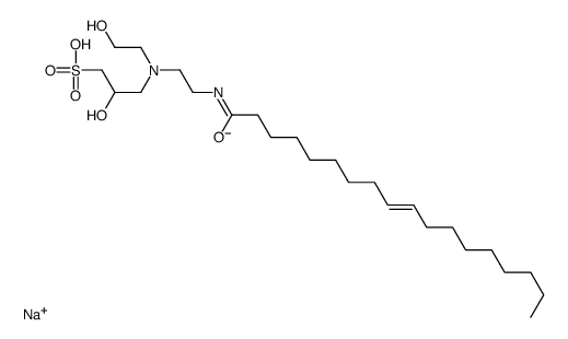 (E)-2-羟基-3-[(2-羟乙基)(2-(十八-9-烯酰胺)乙基)氨基]-1-丙磺酸钠结构式