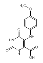 5-[(4-methoxyphenyl)amino]-2,6-dioxo-3H-pyrimidine-4-carboxylic acid结构式