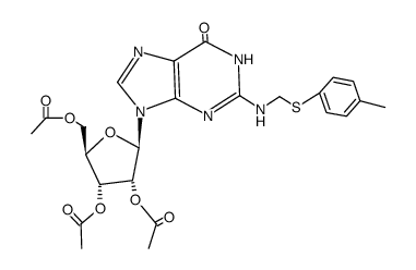 2',3',5'-tri-O-acetyl-2-N-(p-methylphenylthiomethyl)guanosine Structure