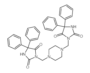 3-[[4-[(2,5-dioxo-4,4-diphenyl-imidazolidin-1-yl)methyl]piperazin-1-yl]methyl]-5,5-diphenyl-imidazolidine-2,4-dione structure