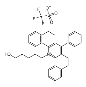 14-(5-hydroxypentyl)-7-phenyl-5,6,8,9-tetrahydrodibenzo[c,h]acridin-14-ium trifluoromethanesulfonate结构式