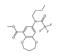methyl 8-(N-butyl-2,2,2-trifluoroacetamido)-3,4-dihydro-2H-benzo[b][1,4]dioxepine-6-carboxylate结构式