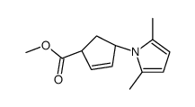 (1R,4S)-4-(2,5-二甲基-1H-吡咯-1-基)-2-环戊烯羧酸甲酯结构式