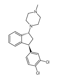 (+)-trans-1-(3-(3,4-dichlorophenyl)indan-1-yl)-4-methylpiperazine Structure