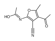 N-(4-acetyl-3-cyano-5-methylfuran-2-yl)acetamide结构式