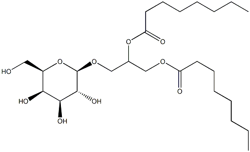 2,3-二[(1-氧代辛基)氧基]丙基 BETA-D-吡喃半乳糖苷结构式