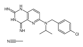 acetonitrile,6-N-[(4-chlorophenyl)methyl]-6-N-propan-2-ylpyrido[3,2-d]pyrimidine-2,4,6-triamine结构式