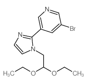 3-溴-5-(1-(2,2-二乙氧基乙基)-1H-咪唑并L-2-基)砒啶结构式