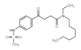 N-乙基-N-庚基-4-(4-(甲基磺酰胺基)苯基)-4-氧代丁酰胺结构式