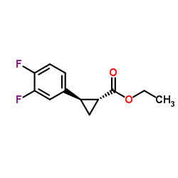 (1R,2R)-2-(3,4-二氟苯基)环丙烷羧酸乙酯结构式